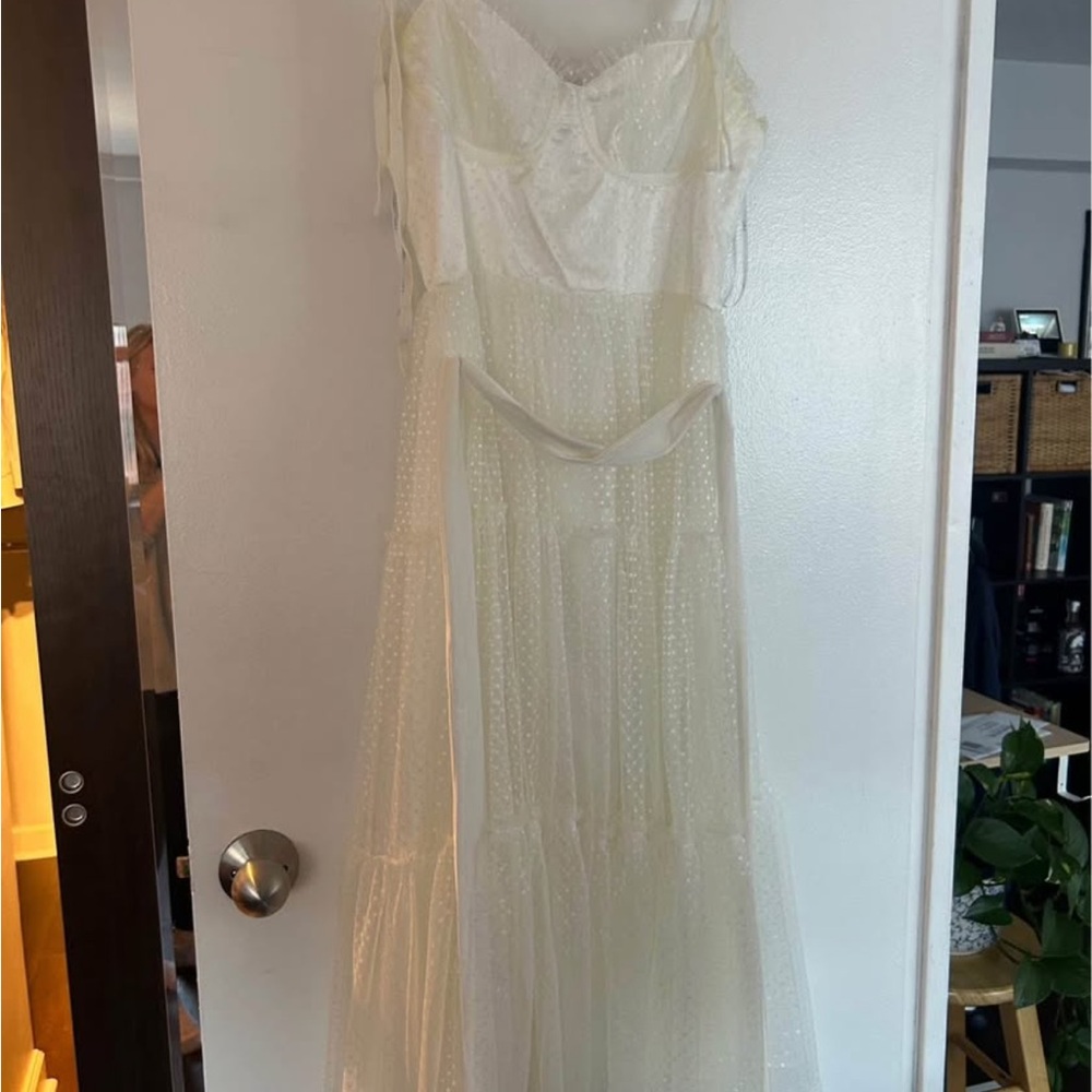 Lulu's White Swiss Dot Dress